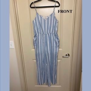 Blue/White Striped Jumpsuit